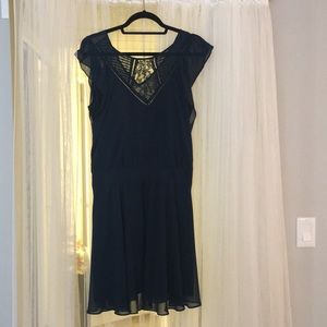 Laced dark navy green dress